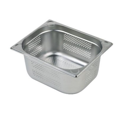 [11926] Kantine, 1/2 GN, 12.5 liter, 32.5x26.5x20cm, Perforeret, Rustfrit stål, (1 stk.)