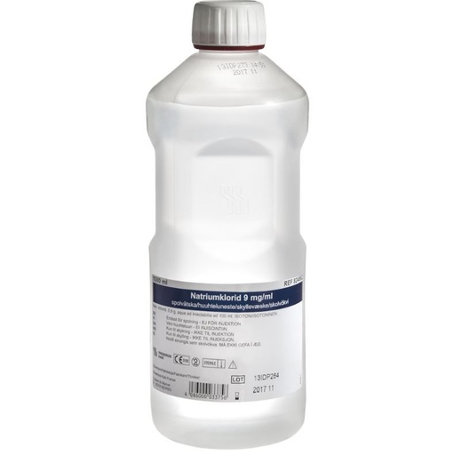 [12063] Skyllevæske, 1000 ml, NaCl 0,9%, isotonisk, steril, (1 stk)
