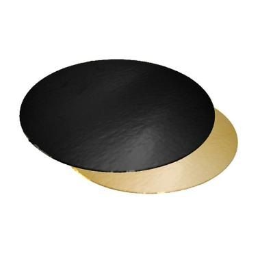 [12047] Kagepap, Ø22 cm, 1100 gr, Sort/Guld, (100 stk.)
