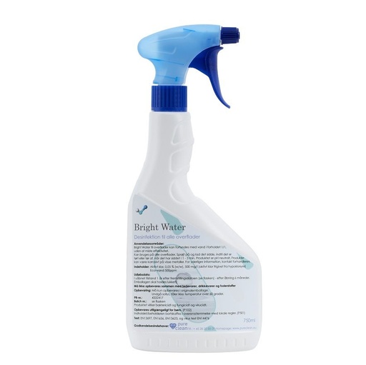 [12070] Bright Water - naturligt desinfektionsmiddel, 750ml i sprayflaske til Sundhedssektoren (1 stk.)