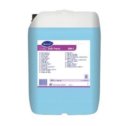 [11947] Tøjvask, Skyllemiddel, 20 ltr, Diversey, Clax Soft Fresh 50A1, Med farve og parfume, Blå, (1 stk.)