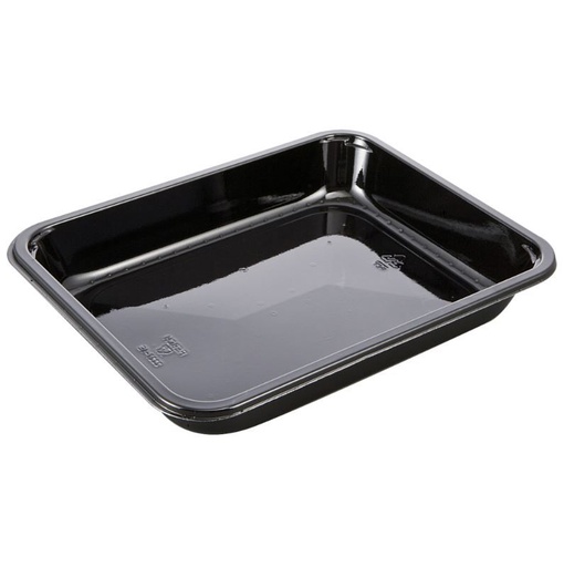 [12110] Bakke, 22,7x17,8x3,5cm, 1035 ml, sort, CPET, 1-rums, standard serie, hovedret, (368 stk.)