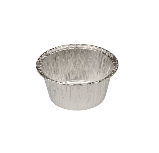[12156] Foliebakke, 3,7cm, Ø8cm, 115 ml, aluminium, rund, portionsform, (3000 stk.)