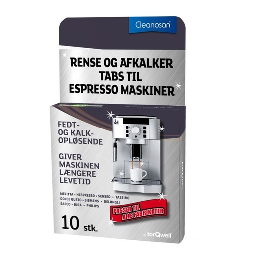 [12183] Tabelleter til rengøring af espressomaskiner, Cleanosan, (10 stk. per pakke)