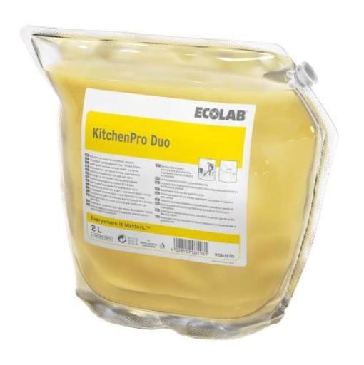 [12187] Universalrengøring, Ecolab, KitchenPro Duo, Højkoncentrat, t/Køkken/Fødevareind. 2 ltr, Gul, (1 stk.)