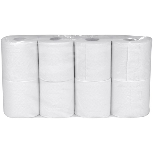 [10230] Toiletpapir, 2-lags, 34,7m x 9,8cm, Ø10,5cm, hvid, blandingsfibre, (8 stk.)