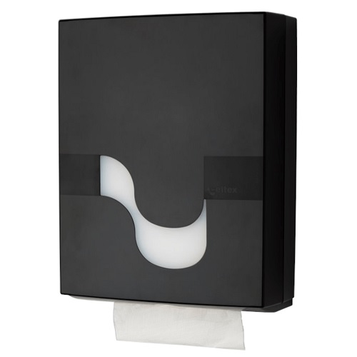 [10229] Dispenser, Megamini, 11,2x27x34,5cm, sort, plast, til alle typer håndklædeark, (1 stk.)