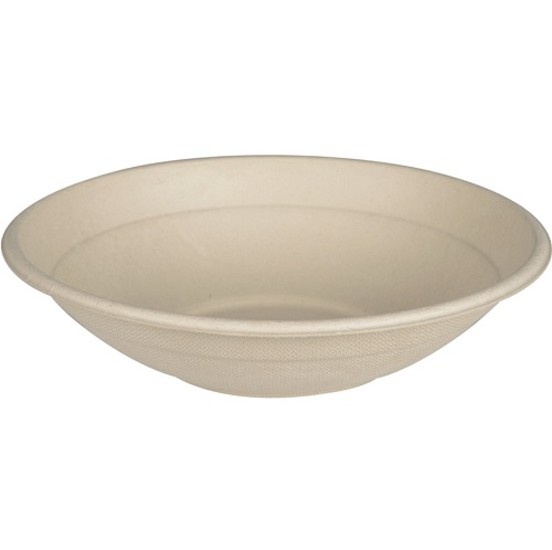 [10215] Bagasse skål, 4,8cm, Ø19,6cm, 700 ml, brun, sukkerrør, komposterbar, (400 stk.)
