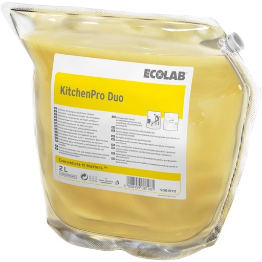 [11100b] Køkkenaffedter, Ecolab KitchenPro Duo, 2 l, med farve og parfume, (1 stk.)