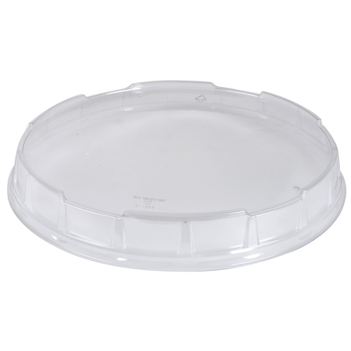[10391] Højt snap-on låg til plastbakke, 4,3cm, Ø32,13cm, klar, APET, tilhørende 10281, (50 stk.)