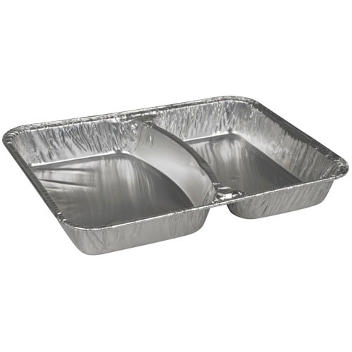[10361] Alubakke, 22,7x17,8x3cm, aluminium, 2-rums, 350/480 ml, (1000 stk.)