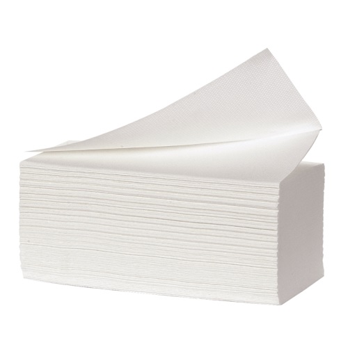 [10353] Håndklædeark, neutral, 3-lags, V-fold, 21,5x24cm, 10,5 cm, hvid, 100% nyfiber, (2250 stk.)