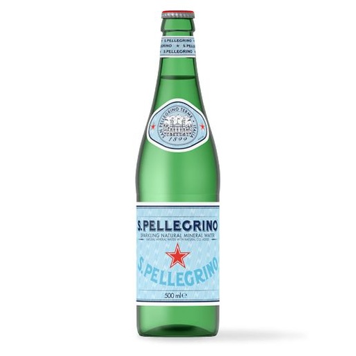 [10512] San Pellegrino, glasflaske, 0,5 L, blid brus, (24 stk.)
