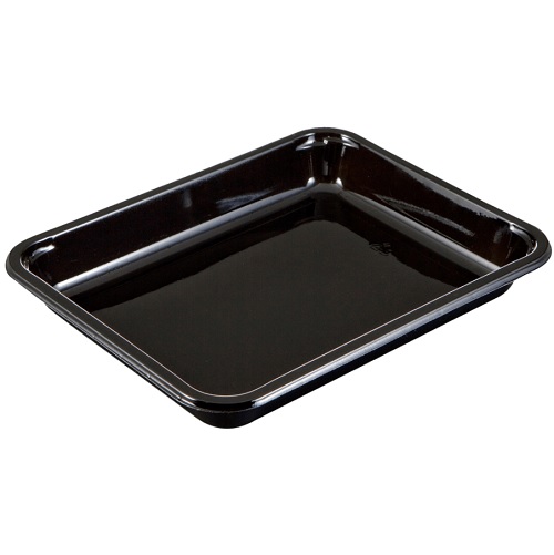 [10510] Bakke, 22,7x17,8x3cm, 890 ml, sort, CPET, 1-rums, tilhørende 10350, (368 stk.)