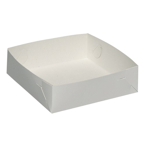 [10494] Kageæske, hvid, 18x18x7,5cm, høj, hvid, (250 stk.)