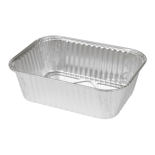 [10485] Alubakke, 14,8x10,8x4,6cm, 500 ml, aluminium, rektangulær, tilhørende 11158, (660 stk.)