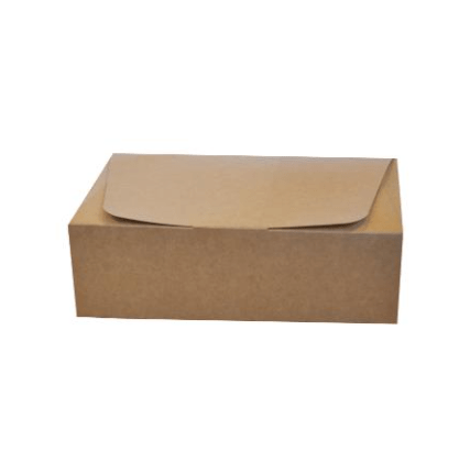 [10449] Take away kasse, 27,5x17x9cm, brun/hvid kraft, karton, (100 stk.)