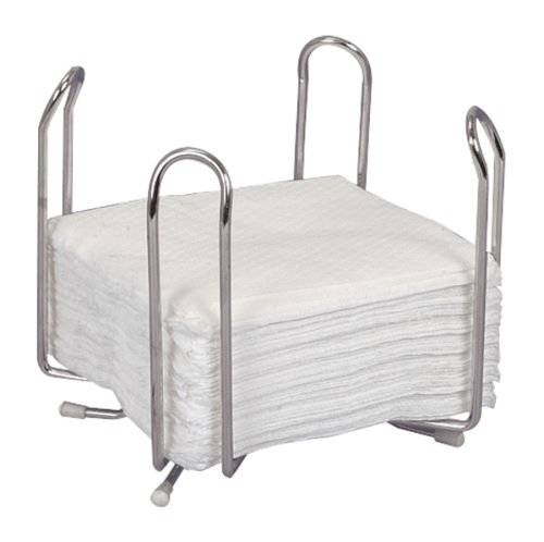 [10657] Servietholder, 13x13x13cm, krom, stål, til kaffeserviet, 1/4 fold, (1 stk.)