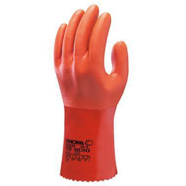 [13389] Kemikaliehandsker, Showa, 610, Orange, PVC, L25cm, str XL, (10 par.)