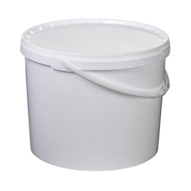 [10653] Spand, 10 L, Ø28,9x22,5cm, hvid, PP, m/plasthank, tilhørende 10654, (25 stk.)