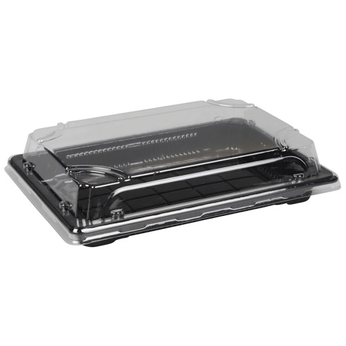 [10743] Sushibakke og låg, 5, 18,5x13x4,3cm, sort, PS, (400 stk.)