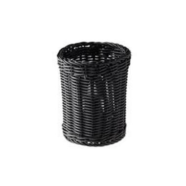 [13483] Bestikholder, Ø12x15cm, kraftig plastflet, PP, Sort, (1 stk.)