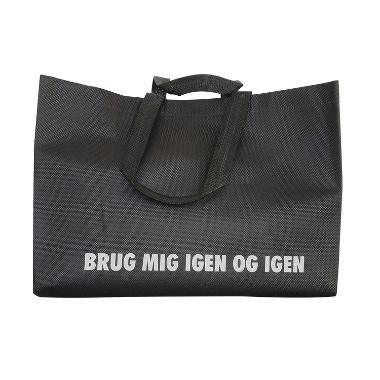 [10647] Non woven pose med hank, 17l, 35x17x24,5cm, sort, PP, 60g, 100% genbrug, 100 stk.