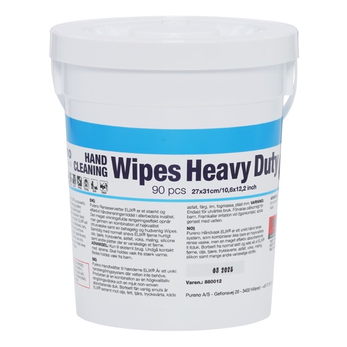 [13599] Renseservietter, Heavy Duty Wipes, Pureno, (90 stk.)