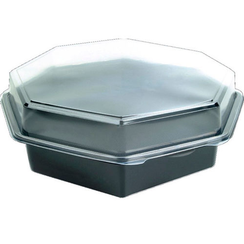 Bakke, Octaview, PS, sort/transparent, 30,5x30,5x8cm, Duni, (75 stk.)