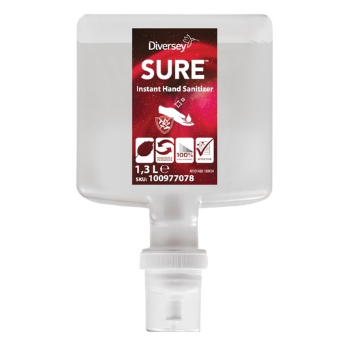 [13692] Hånddesinfektionskum, Diversey SURE Instant Hand Sanit.IC, 1,3 l, med duft, (4 stk.)