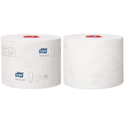 [10625] Toiletpapir, Tork T6 Advanced, 2-lags, 100m x 9,9cm, Ø13,1cm, hvid, blandingsfibre , (27 stk.)