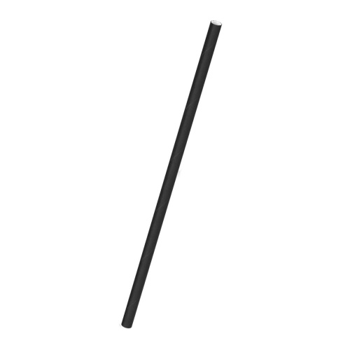 [10624] Sugerør, sort, 20 cm, Ø6 mm, 4-lag høj glans papir/voks, (500 stk.)