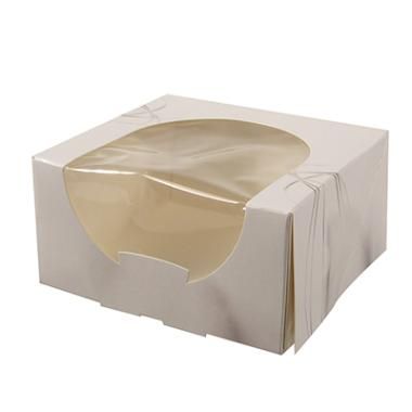 [10613] Kageæske, Deluxe, 12x11x6cm, m/rude i PLA, (skaffevare), (300 stk.)