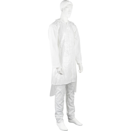 [13846] Engangsforklæde med ærmer, 125x81cm, 25 micron, transparent, LDPE, dispenserboks, usteril, (450 stk.)