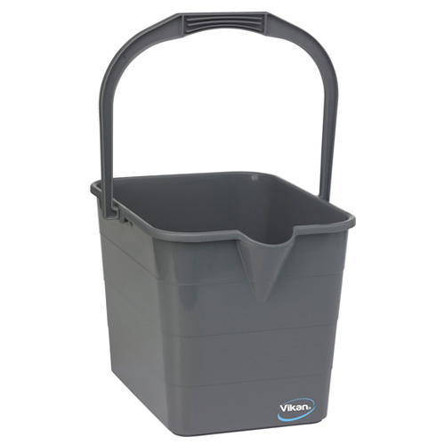 [13925] Moppespand, Vikan ErgoClean, 32x29x25cm, 15 l, grå, PP, med hældetud, (1 stk.)