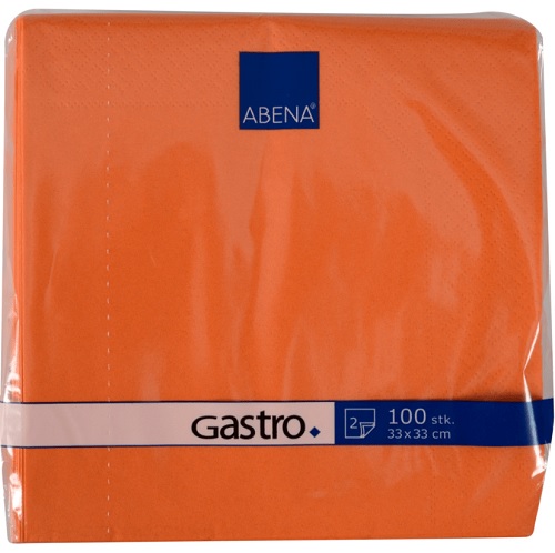 [10597] Frokostserviet, Gastro, 2-lags, 1/4 fold, 33x33cm, orange, nyfiber, (2400 stk.)