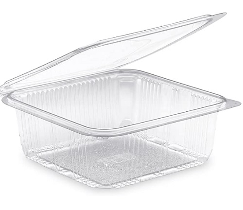 [10595] Plastbæger, 500 ml, 12,5x11,3x7,3cm APET, klar, (600 stk.)