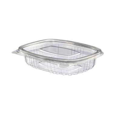 [10593] Plastbæger, 125 ml, 12,5x11,3x2,2cm, APET, klar, m/ hængslet låg, (200 stk.)