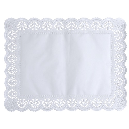 [10573] Kagepapir, 30x40cm, 40 g/m2, hvid, papir, udhugget, rektangulær, 100 stk.
