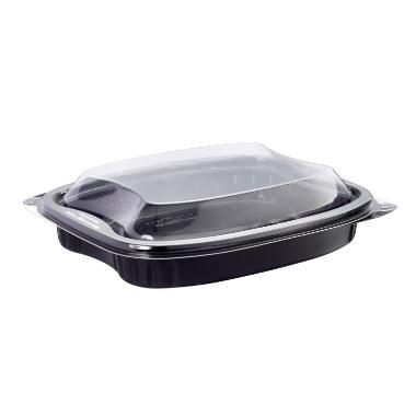 [10555] Mikrobakke, 500ml, 19x15,5x3cm, Bistro, sort, PP, tilhørende 10556, (300 stk.)