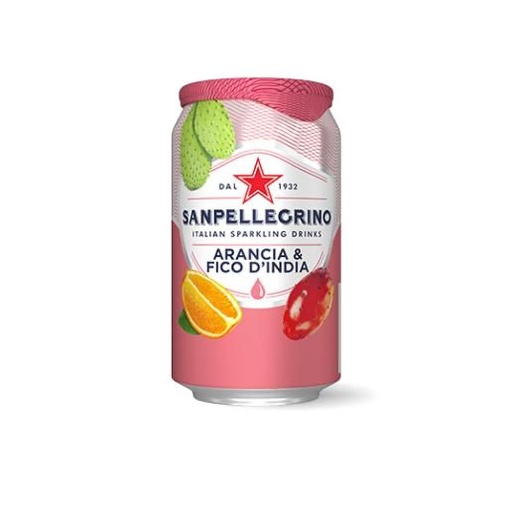 [10541] San Pellegrino Ficodindia & Arancia, aludåse, 0,33 L, Figenkaktus og Appelsin, 24 stk.
