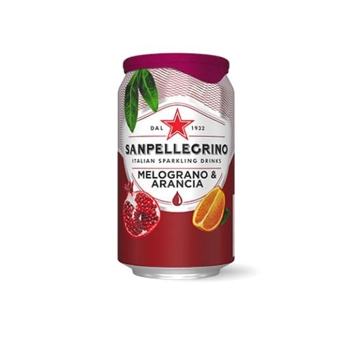 [10534] San Pellegrino Melograno & Arancia, aludåse, 0,33 L, Granatæble/Appelsin, 24 stk.