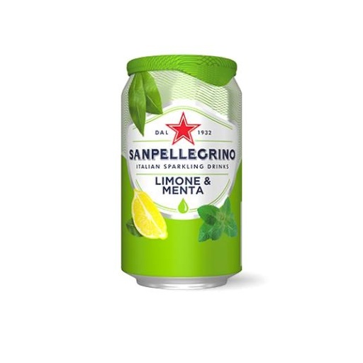 [10533] San Pellegrino Limone & Menta, aludåse, 0,33 L, Citron/Mint, 24 stk.