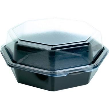 [10576] Multiboks med låg, 19x19x8cm, octaview sort/klar, PS, (270 stk.)