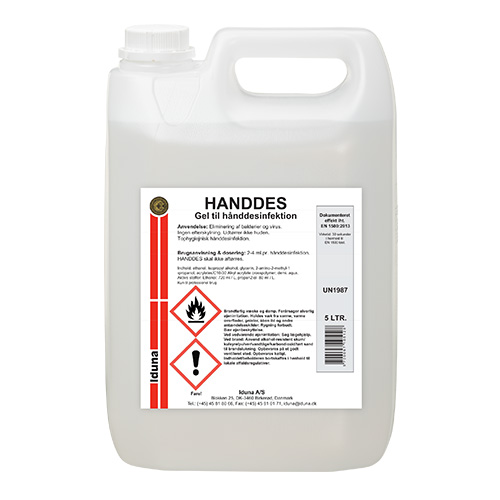 [10522] Hånddesinfektionsgel, Abena, 5000 ml, 85% ethanol, dunk uden pumpe, (1 stk.)