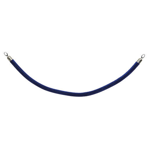 [15163] Reb fløjl med kliklås til afspærringsstolpe, Securit, "Classic Chrome",  59,5xØ4 cm, rustfrit stål/fløjl, blå/krom, (1 stk.)