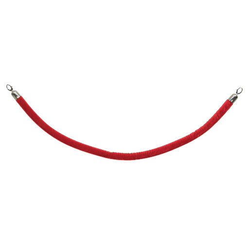 [15164] Reb fløjl med kliklås til afspærringsstolpe, Securit, "Classic Chrome",  59,5xØ4 cm, rustfrit stål/fløjl, rød/krom, (1 stk.)