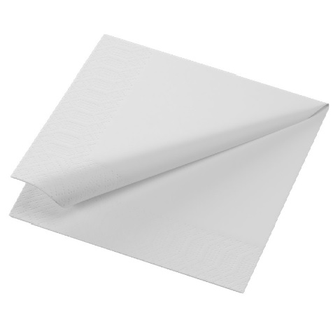 [10852] Frokostserviet, 3-lags, 1/4 fold, 33x33cm, hvid, 100% nyfiber, (1680 stk.)