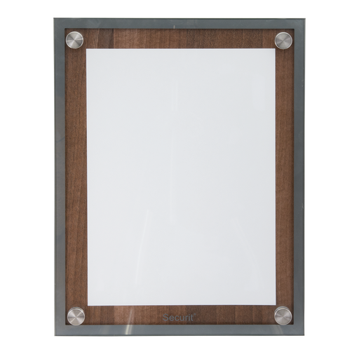 [15230] LED Lys-displaykasse, Securit, 1xA4, "Glass star" informationsdisplay valnød