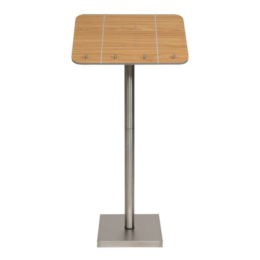 [15275] Menu stander, Securit, passer til opslået A4 foldere/menuomslag, 113,7x54,2x36,7 cm, rustfrit stål og teak, (1 stk.)
